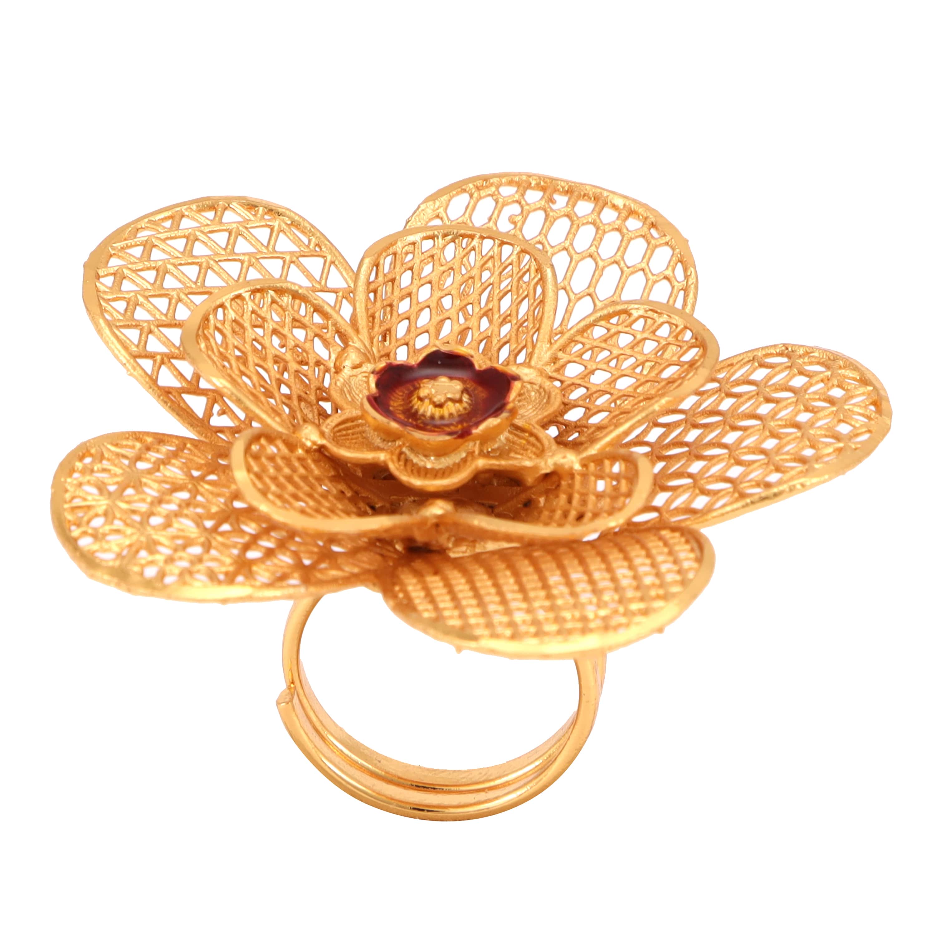 fcity.in - Neelam Rajwadi Look Gold Plated Adjustable Finger Ring For Women  /